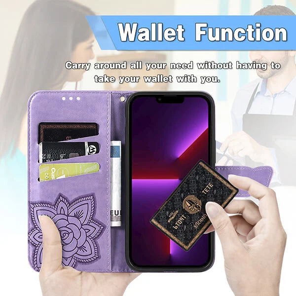 Wallet Butterfly Leather Case