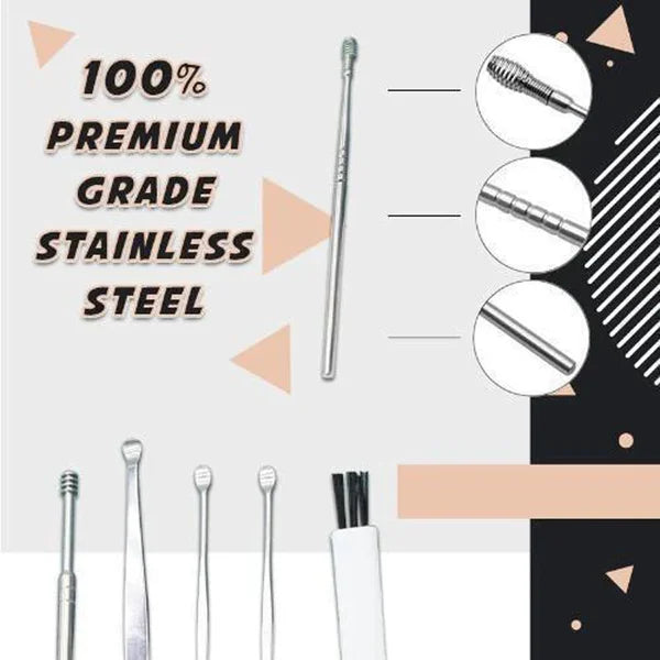 👂Set Ear Wax Pickers Stainless Steel Earpick Wax Remover