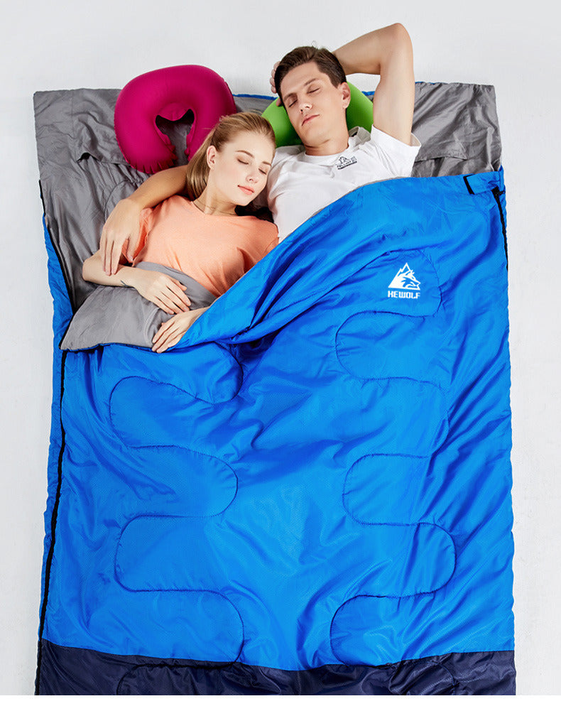WINTER ENVELOPE THICKENED WARM DOUBLE SLEEPING BAG