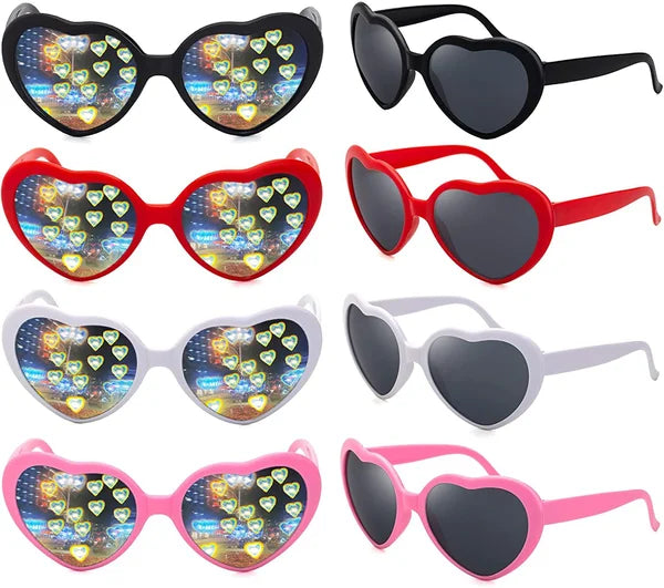 Heart-shaped lights become love special effects glasses